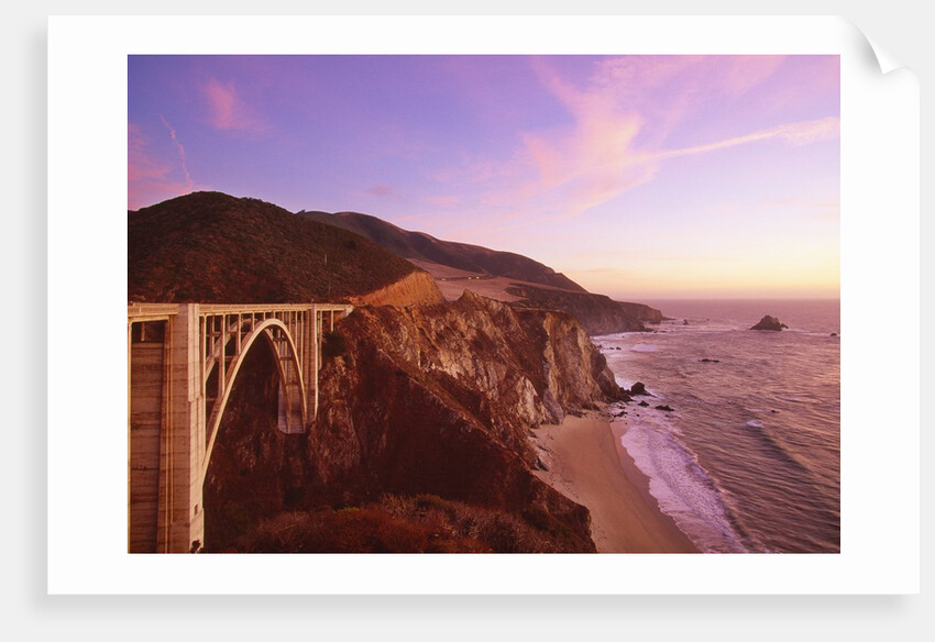Bridge over ocean cliff, Big Sur, California, USA by Anonymous