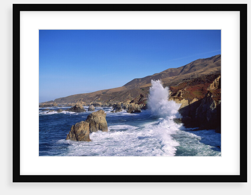 View of coastline between Point Lobos State Reserve and Point Sur, Big Sur, California, USA by Anonymous