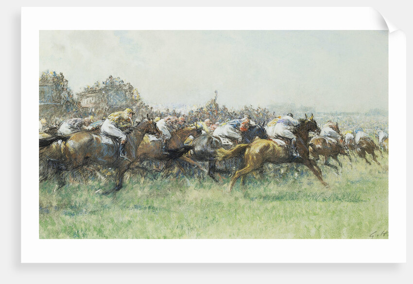 The Derby, Tattenham Corner by Gilbert Holiday