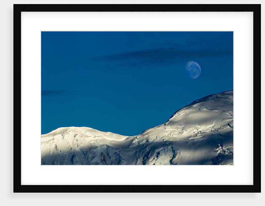 Mountain Ridge and Moon, Antarctic Peninsula by Anonymous