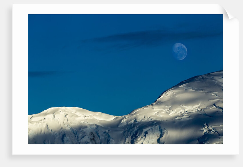 Mountain Ridge and Moon, Antarctic Peninsula by Anonymous