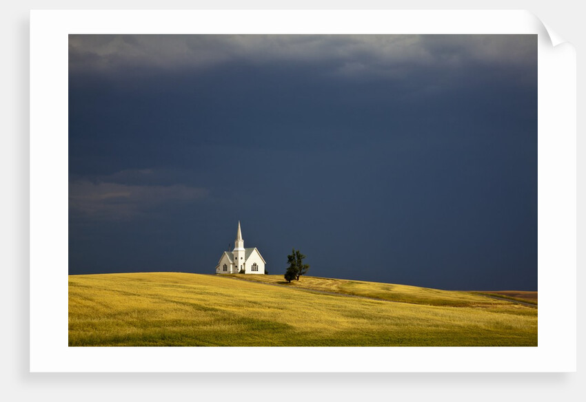 Rocklyn Community Church With Wheat fields and storm coming by Anonymous