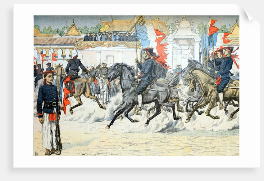 Procession of Indigenous Cavalry in French Indo-China (Vietnam) by Anonymous