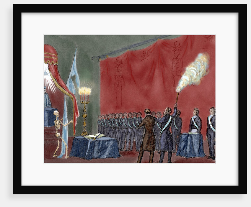 Secret Societies (nineteenth century). Initiation ceremony of a new member by Anonymous