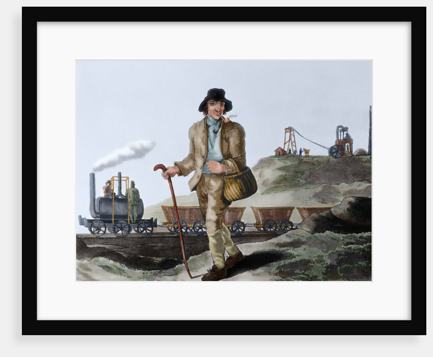 English miner and transport of coal mined by Anonymous