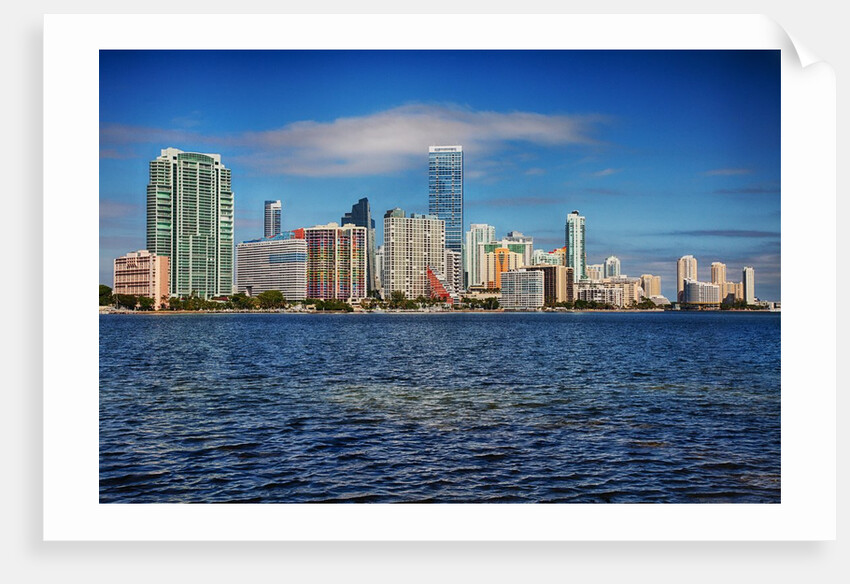 Miami skyline with puffy clouds by Anonymous