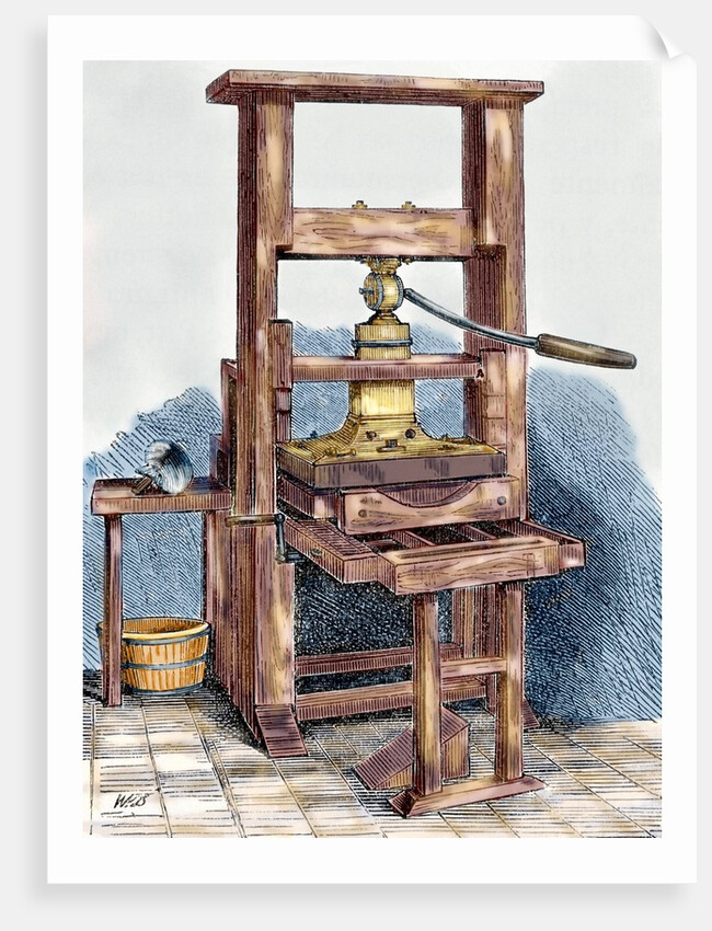 Printing press used by Benjamin Franklin (1706-1790) by Anonymous