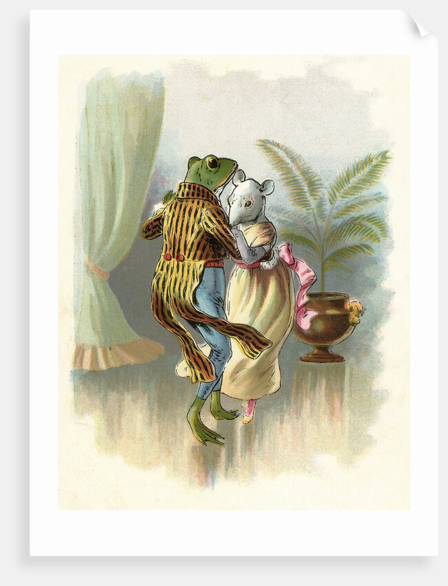 A Frog He Would A Wooing Go, Children's book Illustration by Anonymous