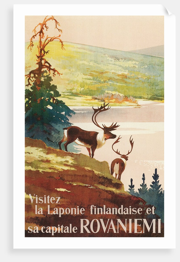 Visit Lapland and Rovaniemi, Finland, Poster in French by Anonymous