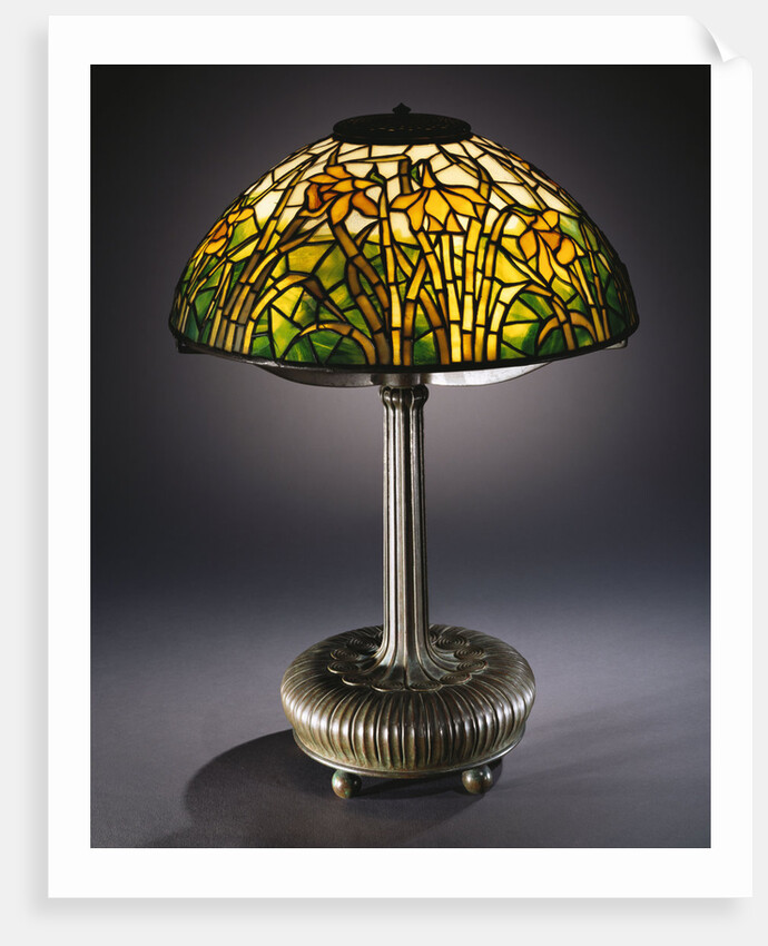 Tiffany Studios 'Daffodil' leaded glass and bronze table lamp by Anonymous