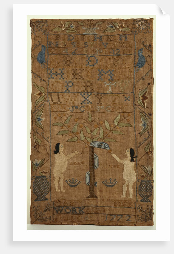 A fine needlework sampler by Anonymous