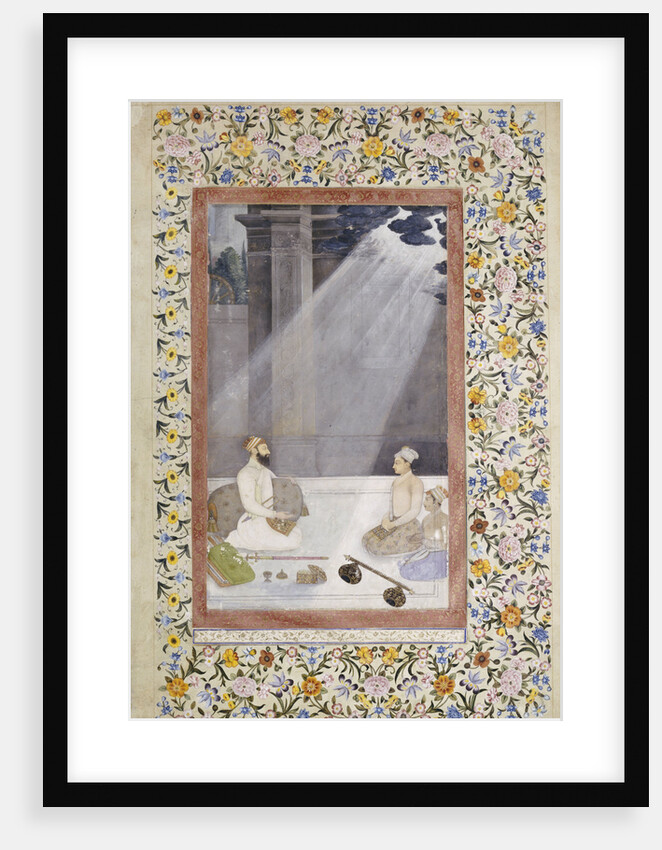 Mughal School painting of Noble with Attendants by Anonymous