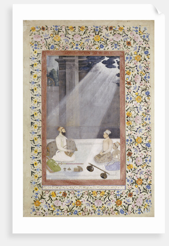 Mughal School painting of Noble with Attendants by Anonymous