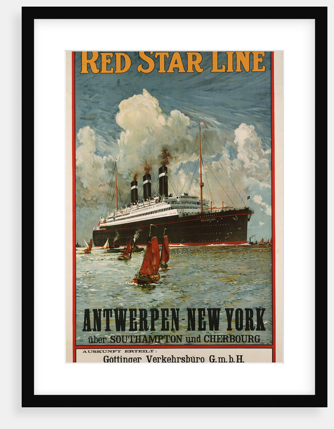 Red Star Line, Antwerpen-New York poster by Anonymous