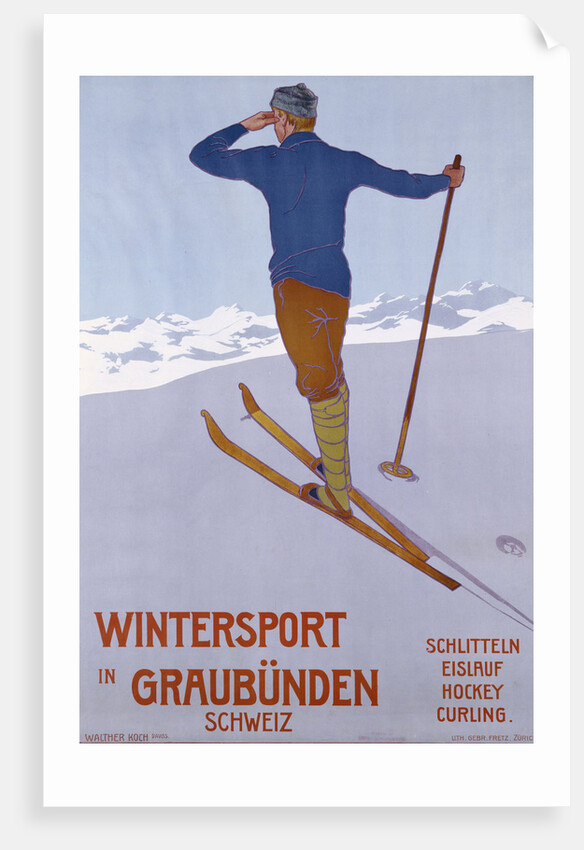Wintersport in Graubunden poster by Walter Koch