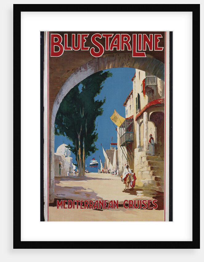 Blue Star Line, Mediterranean Cruises poster by Maurice Randall