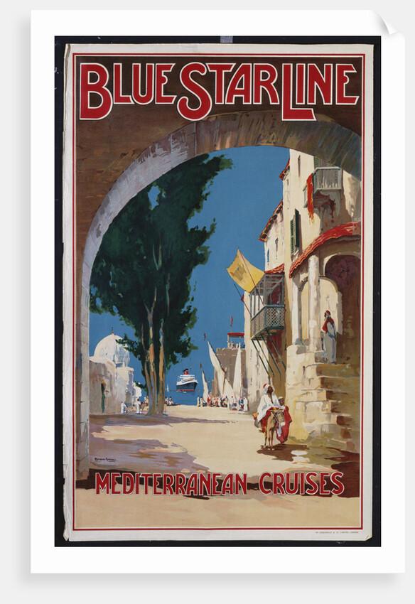 Blue Star Line, Mediterranean Cruises poster by Maurice Randall