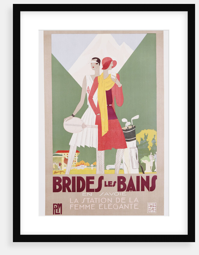 Brides les Bains, PLM poster by Leon Benigni