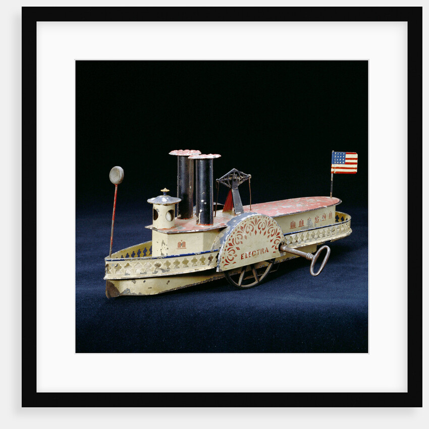 A rare Electra American clock-work, tinplate paddlewheel river boat, circa 1860's by Anonymous