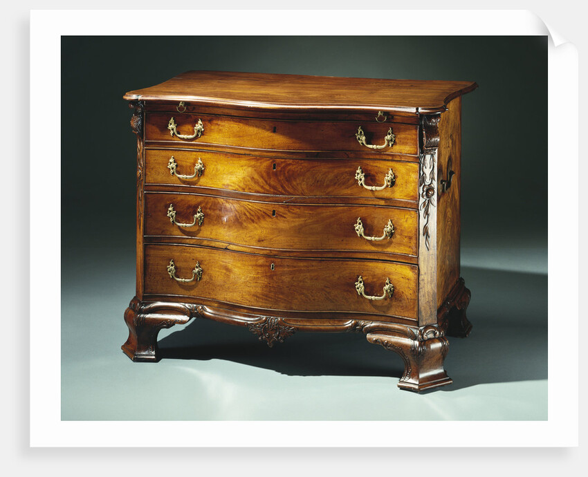 A Chippendale carved and veneered mahogany dressing bureau by Anonymous