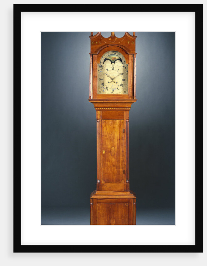 A rare federal inlaid cherrywood tall-case clock by Anonymous
