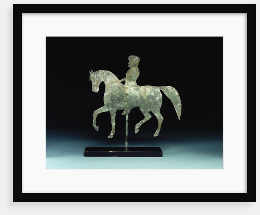 A silhouette horse-and -rider weathervane by Anonymous