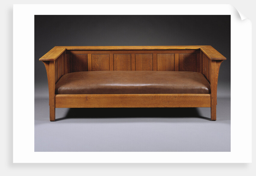L. & J.G. Stickley Company oak 'Prairie' settle by Anonymous