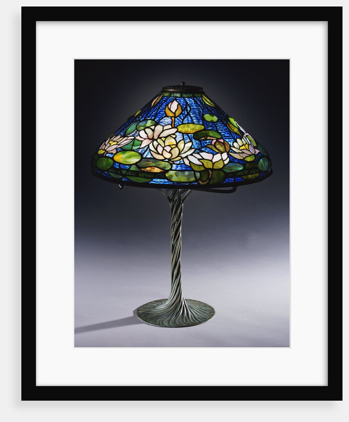 Tiffany Studios 'Pond Lily' leaded glass & bronze table lamp by Anonymous