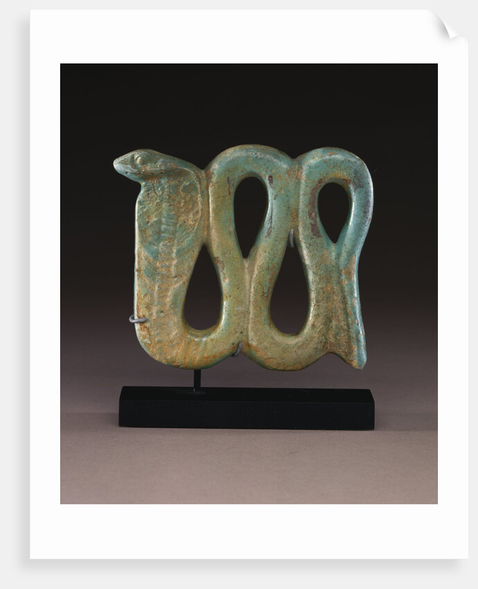 An Egyptian pale-blue faience plaque of a cobra, Dynasty XXVI-XXX, 664-30 B.C by Anonymous