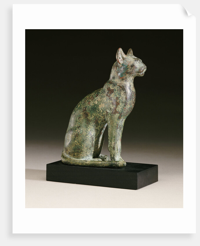 An Egyptian bronze figure of a cat by Anonymous