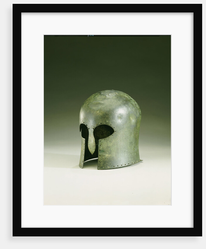 A Greek bronze Corinthian helmet by Anonymous