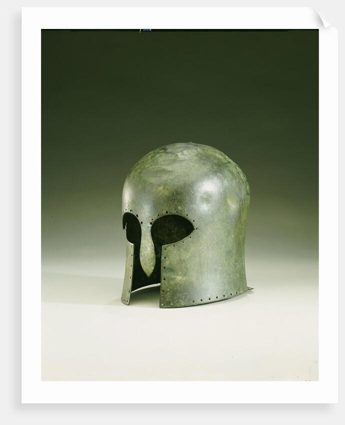A Greek bronze Corinthian helmet by Anonymous