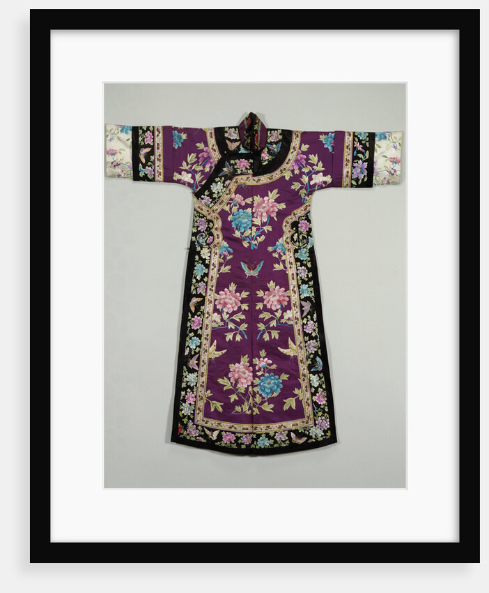 A purple ground Silk embroidered lady's informal robe by Anonymous