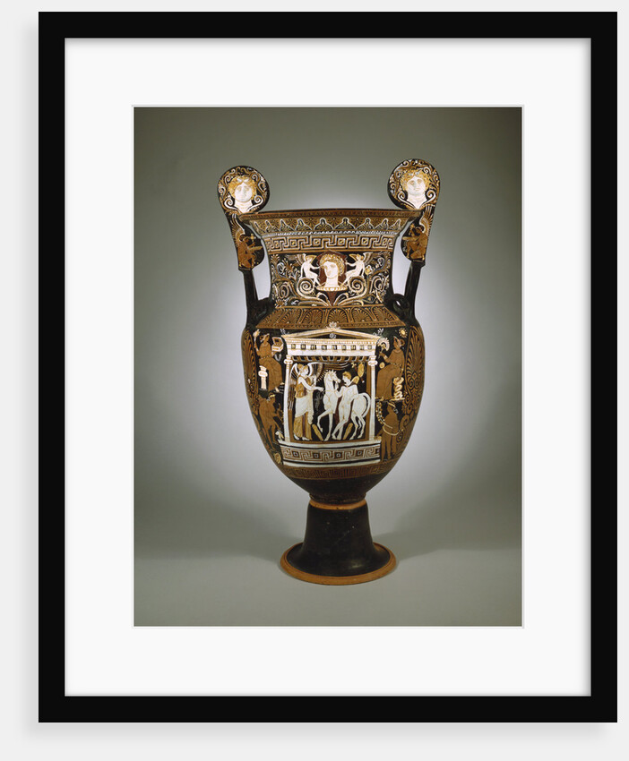 A large red-figure Apulian volute krater depicting a naikos (young warrior) and a winged Nike by Anonymous