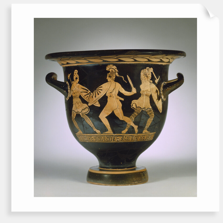 An Apulian red-figure bell krater depicting an Amazonomachy by Anonymous
