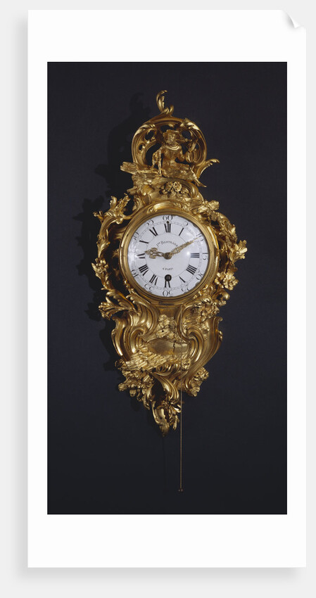 A bronze gilded clock, cartel Louis XV, St. Germain by Anonymous