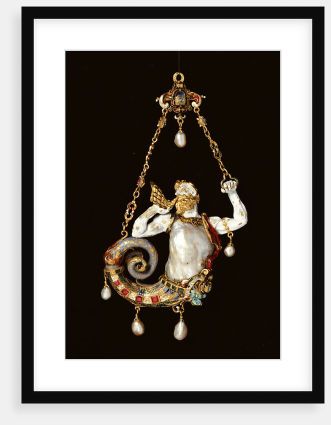 A jewel formed as a merman blowing a conch by Anonymous