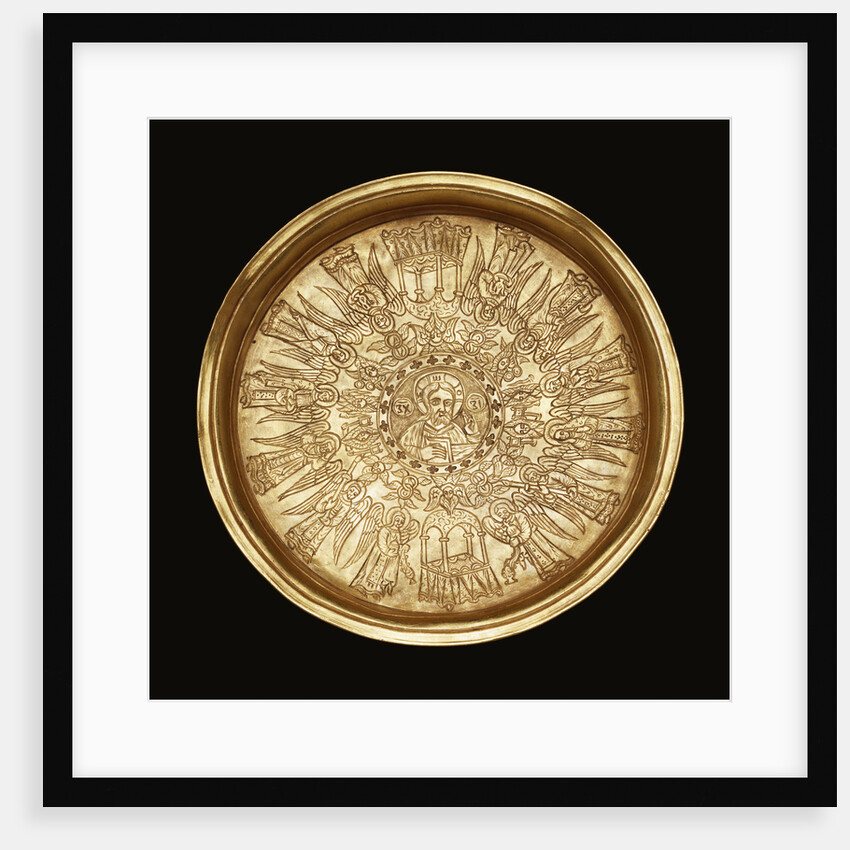 A gold engraved paten by Anonymous