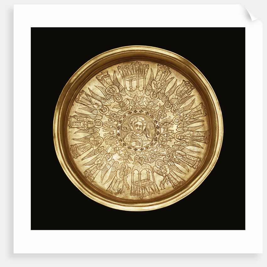 A gold engraved paten by Anonymous