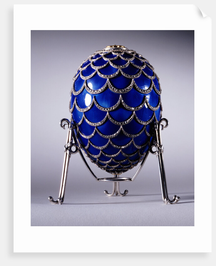 Faberge Pine Cone egg in its stand, workmaster Michael Evlampievich Perchin by Anonymous