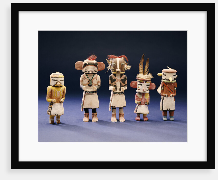 Five Hopi cottonwood Kachina dolls by Anonymous