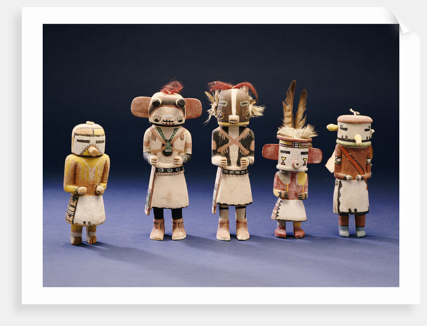 Five Hopi cottonwood Kachina dolls by Anonymous