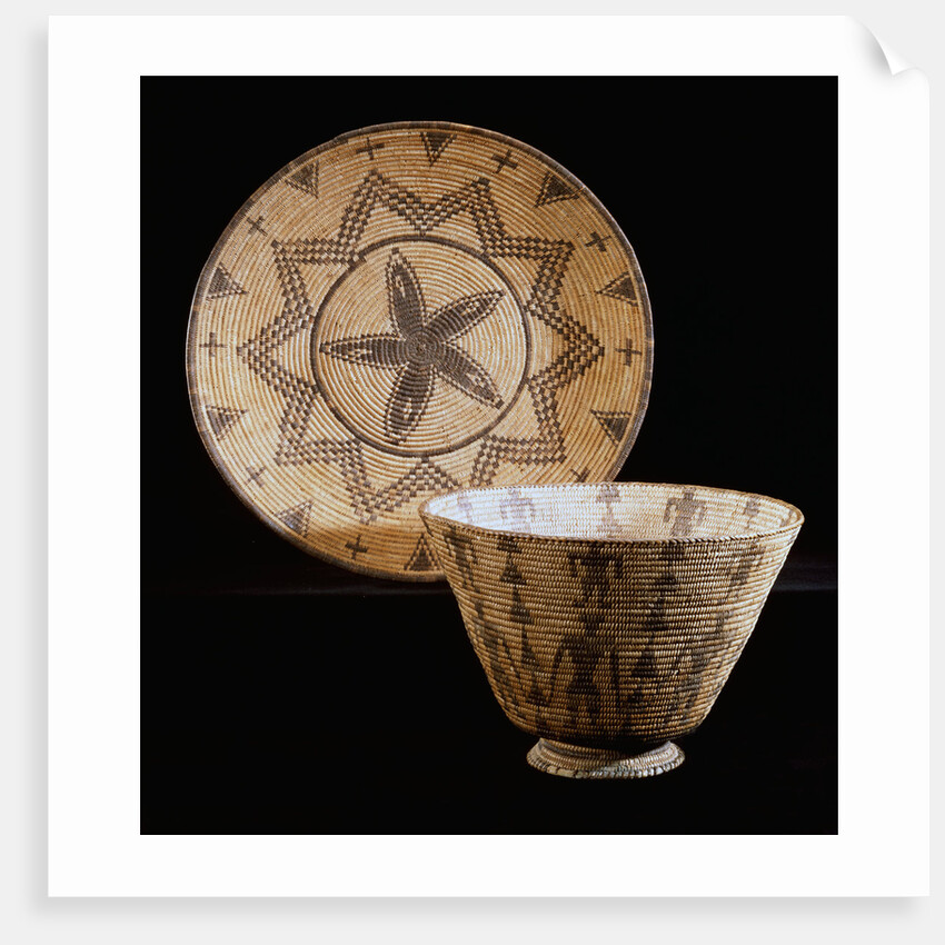 An Apache coiled tray and bowl by Anonymous