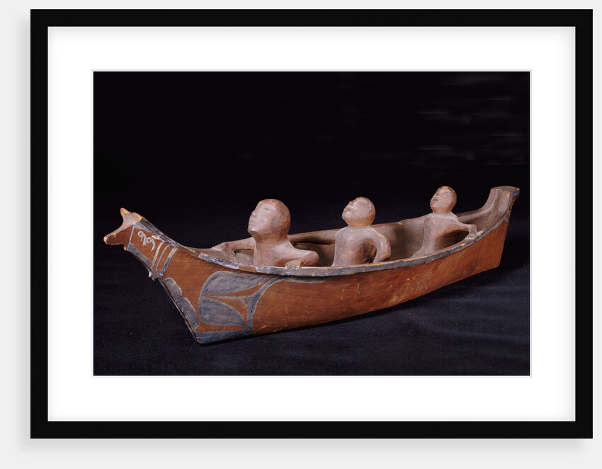 A Makah hunting canoe model by Anonymous