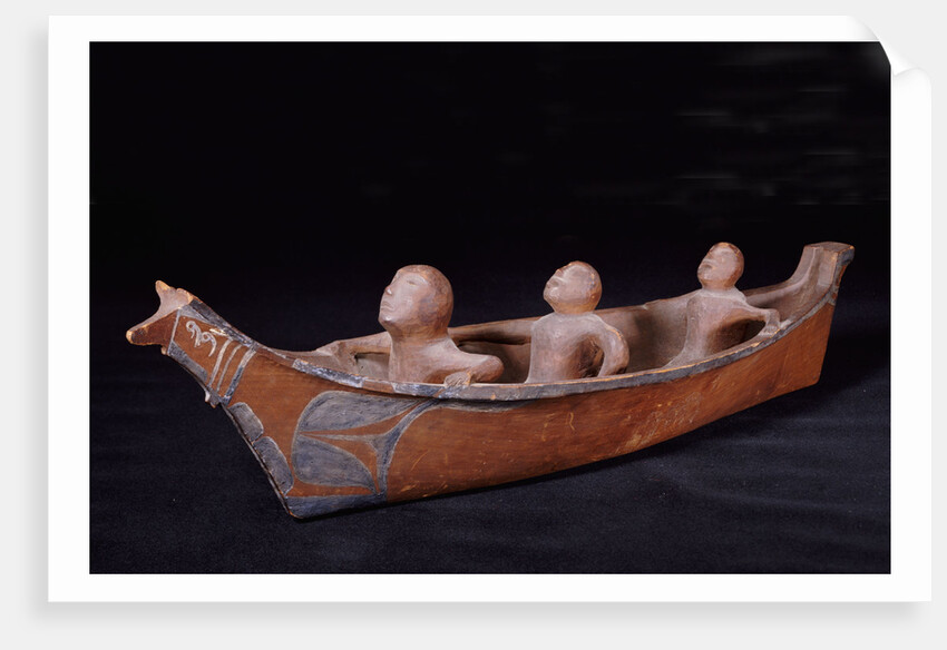 A Makah hunting canoe model by Anonymous