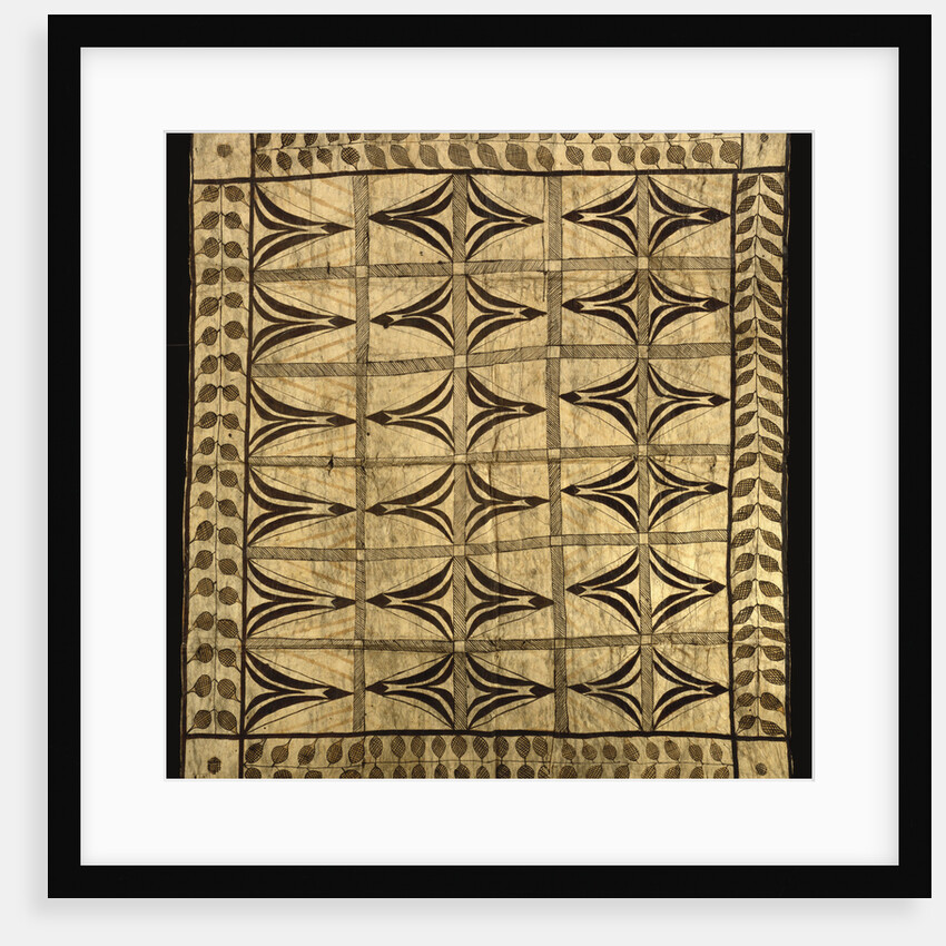 A Fiji or Tonga Tapa, with branches and leaf designs around the border by Anonymous