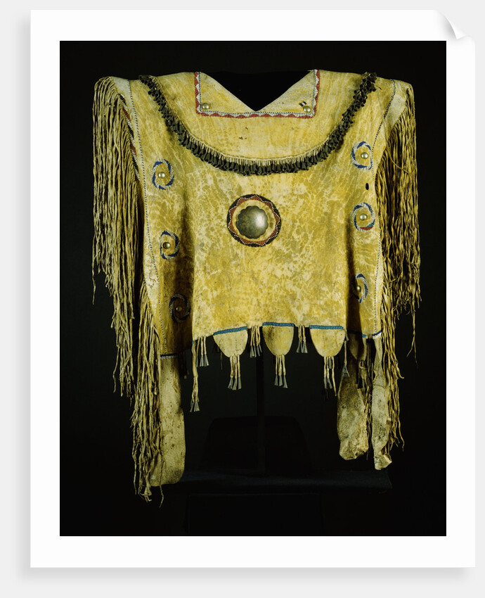 An Apache beaded and fringed buckskin poncho by Anonymous