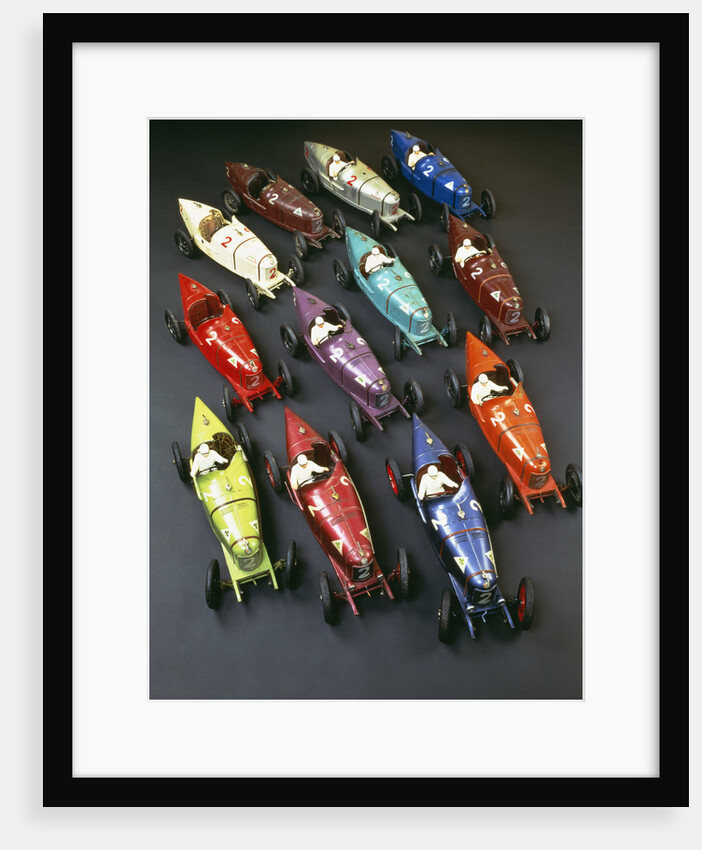 A group of CIJ clockwork painted tinplate Alfa Romeo P2 racing cars, late 1920s by Anonymous