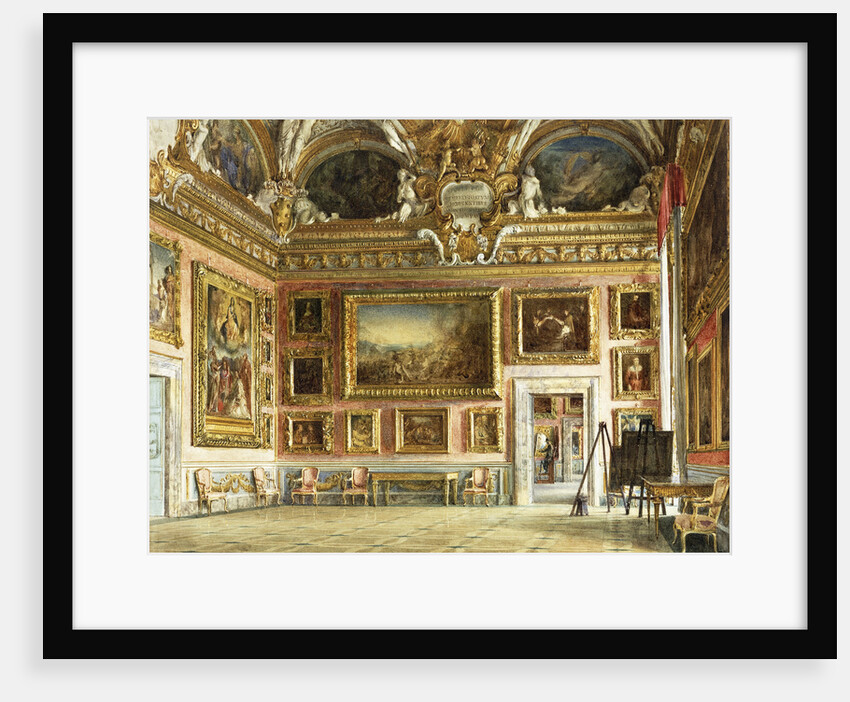 Interiors of the Palazzo Pitti, Florence: The Sala dell'Illiade with Andrea del sarto'sn 'Assumption' by Domenica Caligo by Anonymous