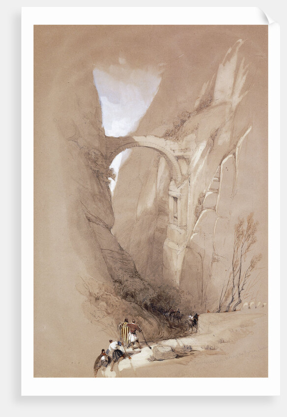The Triumphal Arch crossing the Ravine leading to Petra by David Roberts